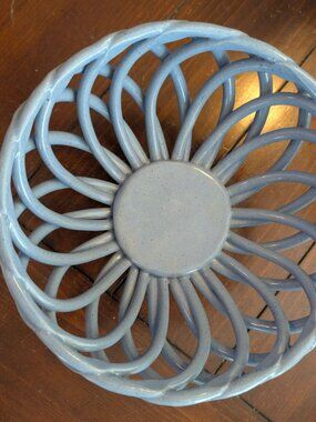 Handcrafted Blue Ceramic Woven Bowl - Decorative Centerpiece Or Fruit Basket